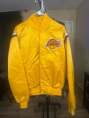 STARTER Yellow Quilted NBA Satin Jacket